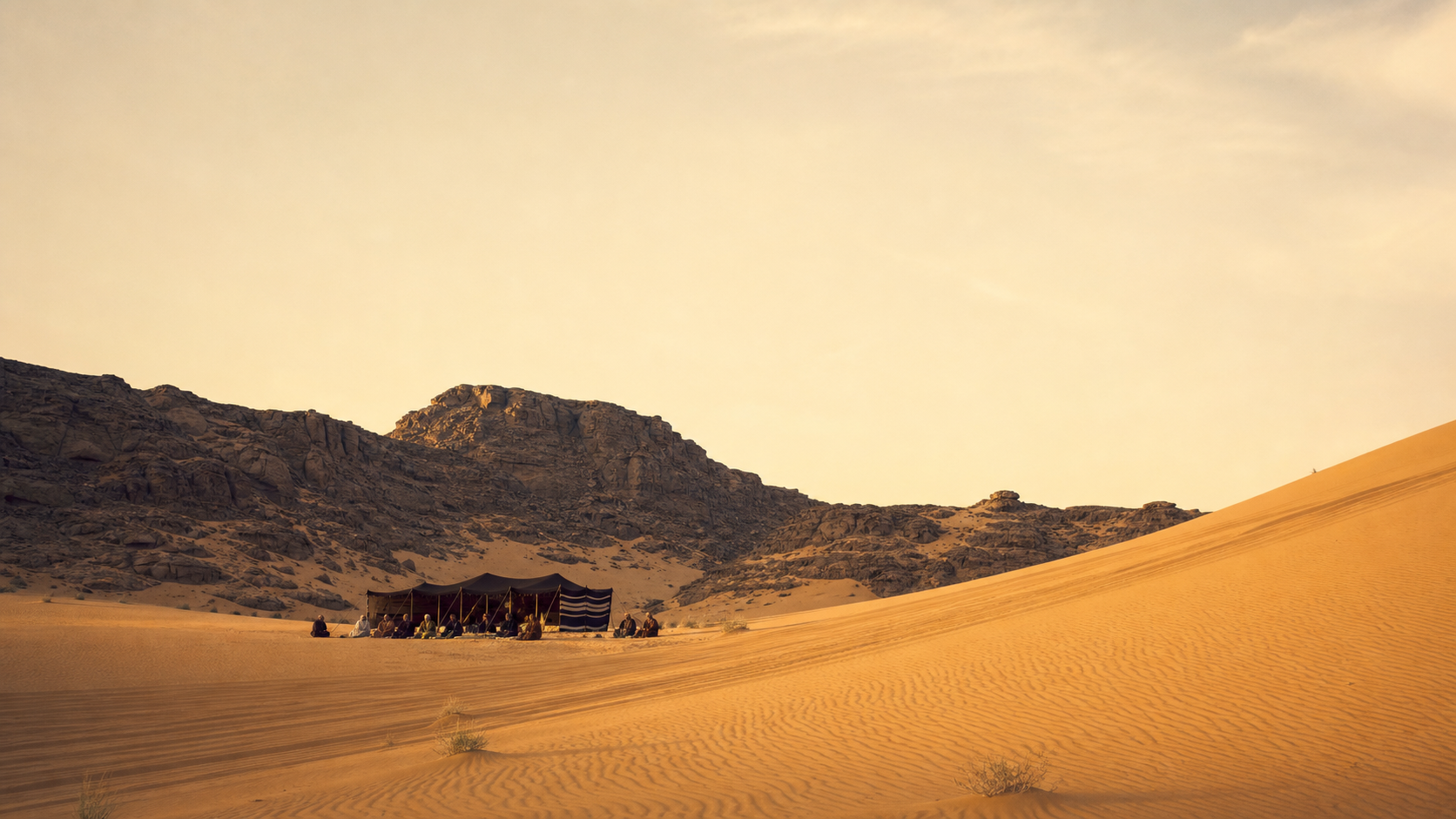 A gathering among Libyan desert dunes